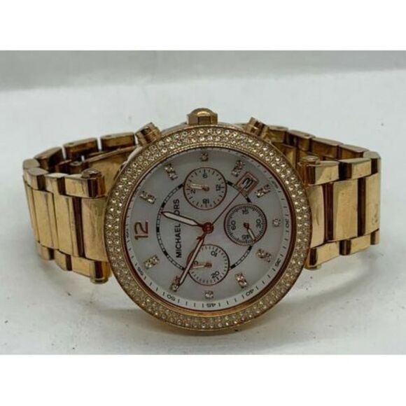 Michael Kors MK5491 Women's Watch Chronograph Rose Gold Mother of Pearl D740 - Picture 5 of 9